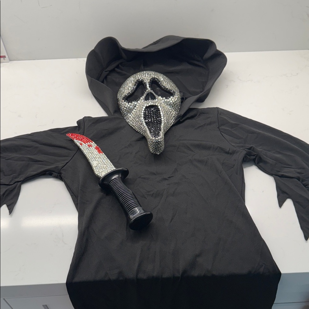 Kids Bling Ghost Face Dress Costume